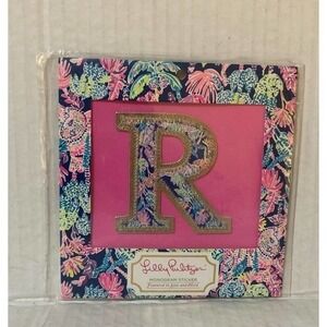 NEW Lilly Pulitzer Monogram Sticker Letter R pattern Seen and‎ Herd